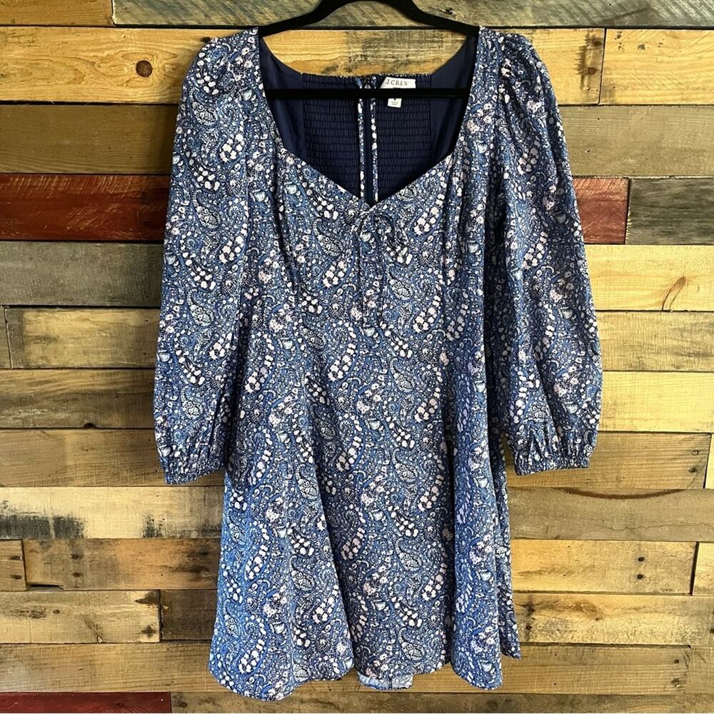 J. Crew Blue Floral Liberty Fabric Dress‎ Size 8